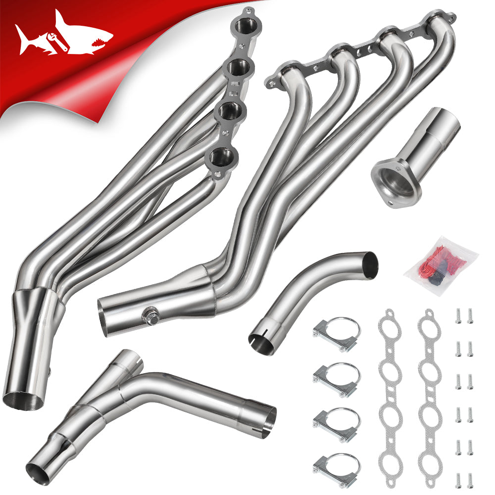 Flashark Long Tube Headers & Y-Pipe for 1999-2006 Chevy/GMC 4.8L/5.3L/6.0L Vortec